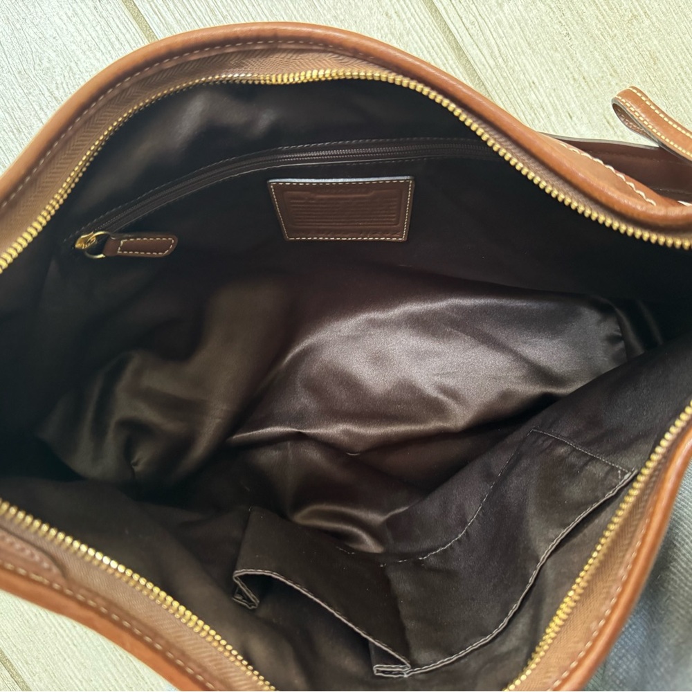 Coach Brown Leather Hobo Bag with Gold Accents - Picture 5 of 6